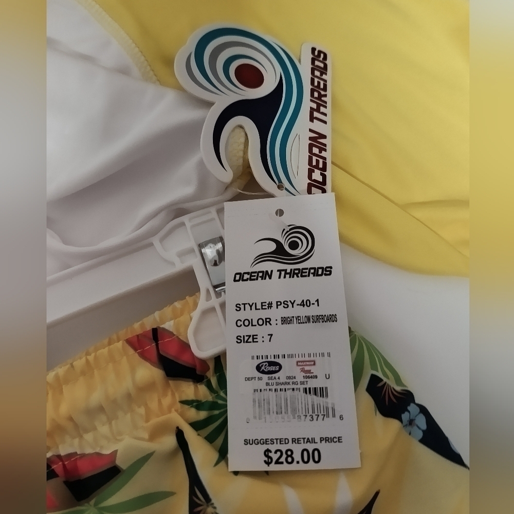 [5x$20] New Ocean Thread Swim Rashguard Set / Size 7 - Picture 5 of 6